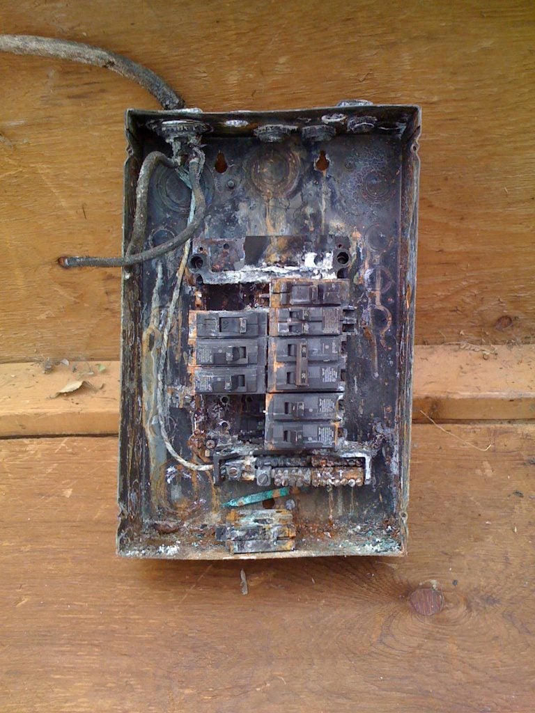 A close up of an old electrical box that desperately needs electrical repair in Sandy, UT